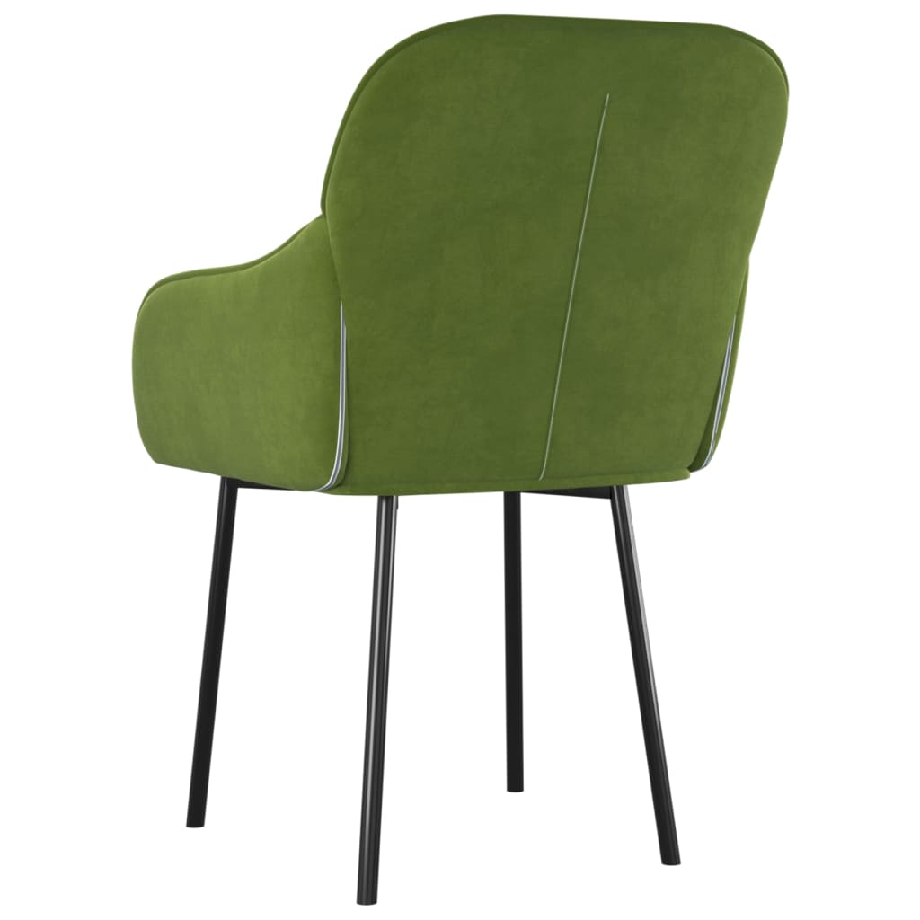 vidaXL Vrtljiv jedilni stol 2 kosa svetlo zelen žamet