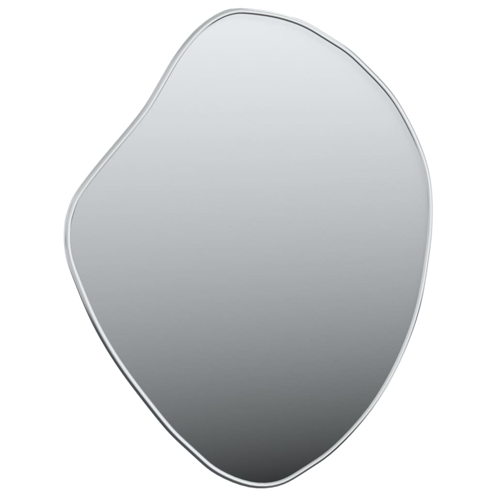 vidaXL Stensko ogledalo srebrno 50x40 cm