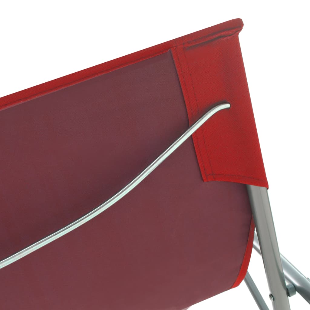 vidaXL Zložljivi stoli za na plažo 2 kosa jeklo in oksford blago rdeči
