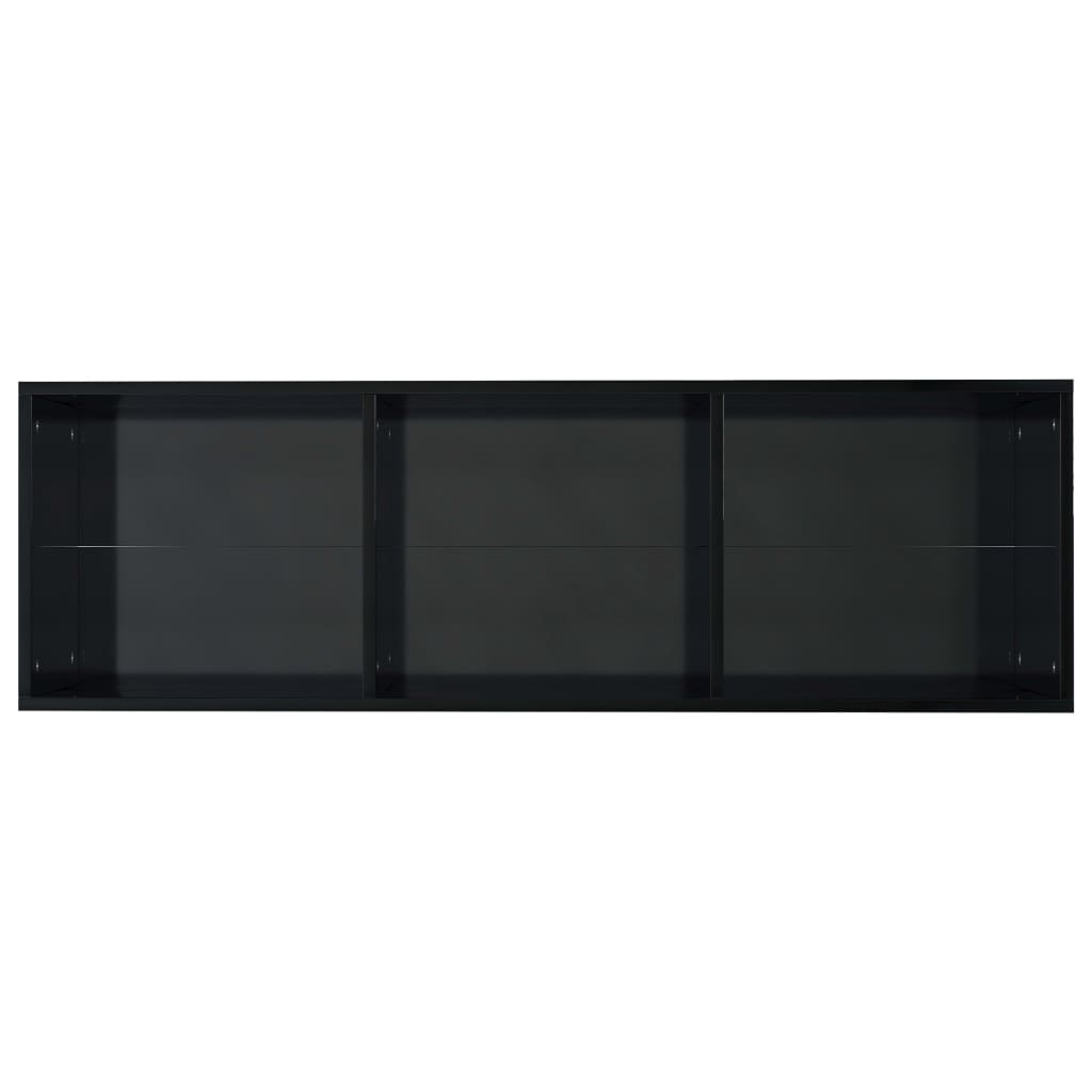 vidaXL Knjižna / TV omara visok sijaj črna 36x30x114 cm iverna plošča