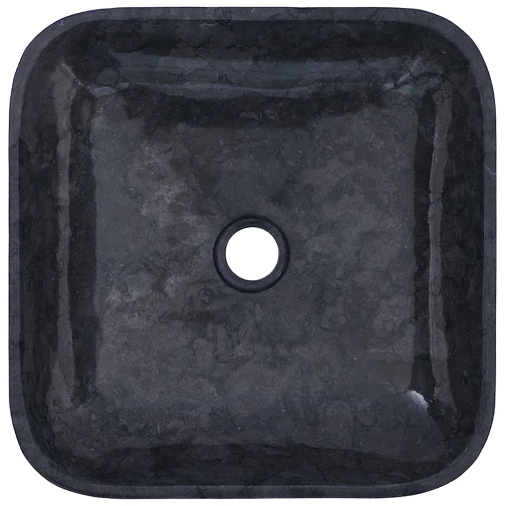 vidaXL Umivalnik črn 40x40x10 cm marmor