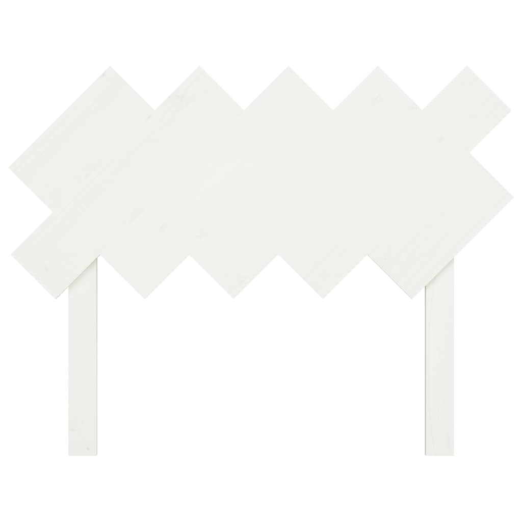vidaXL Posteljno vzglavje belo 104x3x80,5 cm trdna borovina