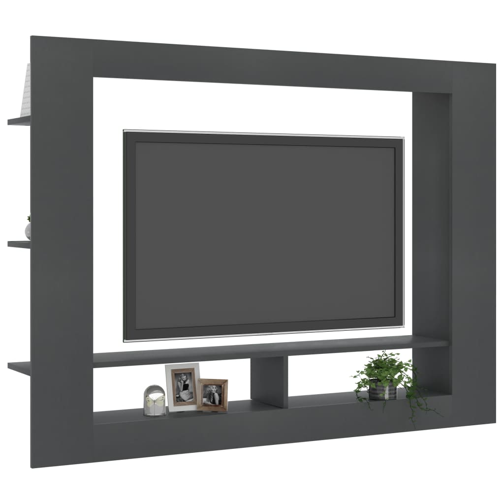 vidaXL TV omarica siva 152x22x113 cm iverna plošča