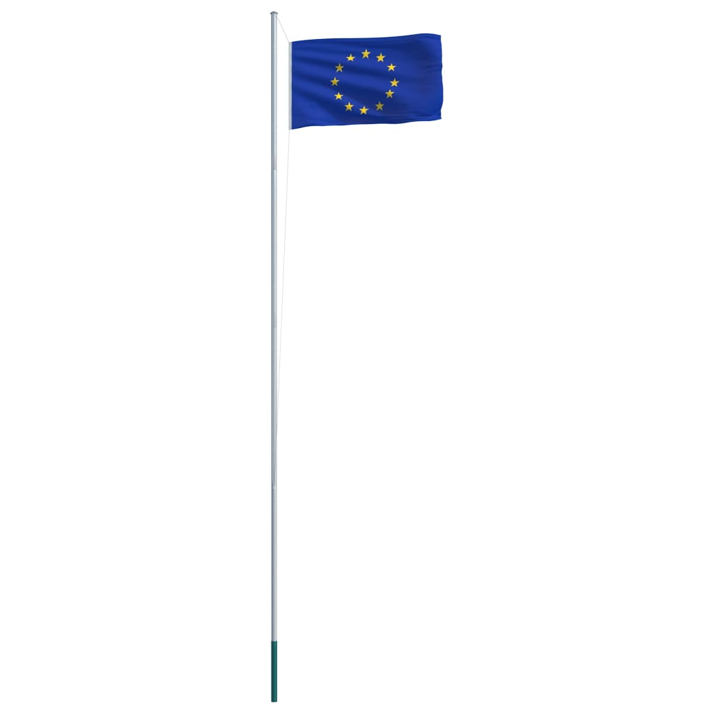 vidaXL Zastava Evrope in aluminijast zastavni drog 6,2 m