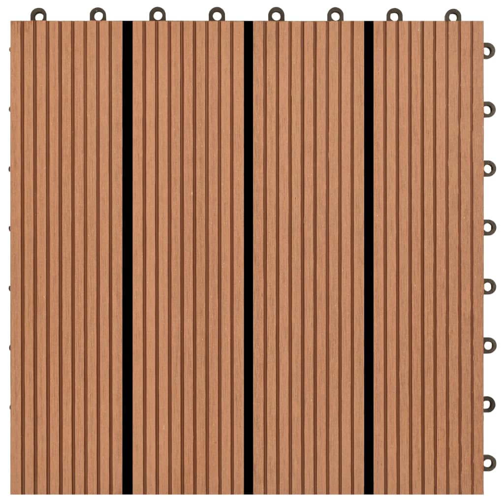 WPC Ploščice 30 x 30 cm 11 kosov za 1 kvadratni meter Rjave barve
