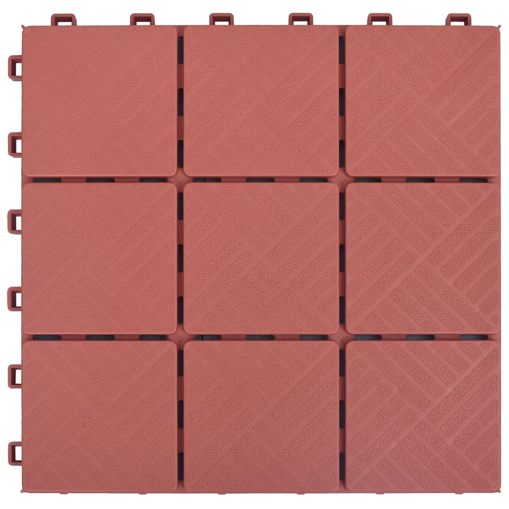 vidaXL Talne plošče 10 kosov rdeče 30,5x30,5 cm plastika