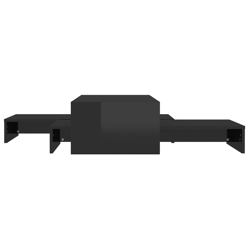 vidaXL Komplet klubskih mizic visok sijaj črne barve 100x100x26,5 cm