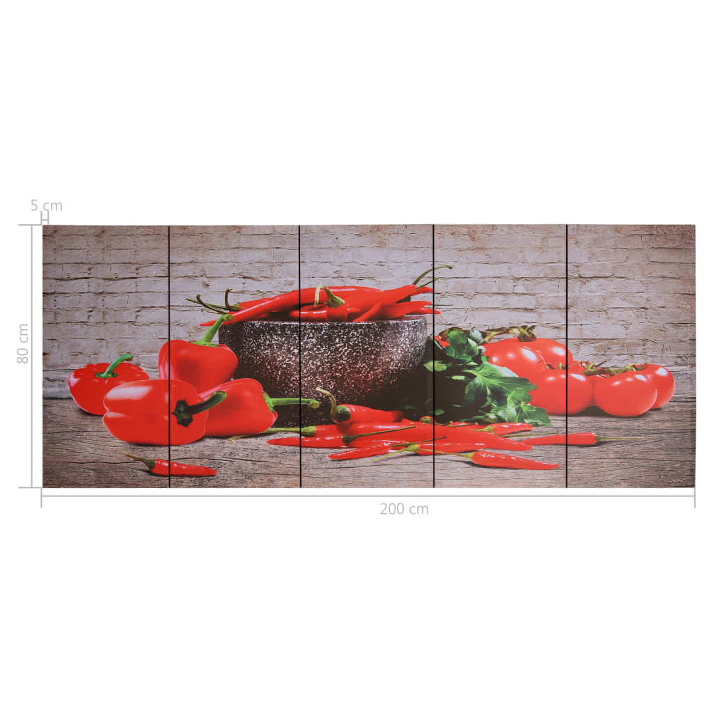 vidaXL Slika na platnu paprika večbarvna 200x80 cm