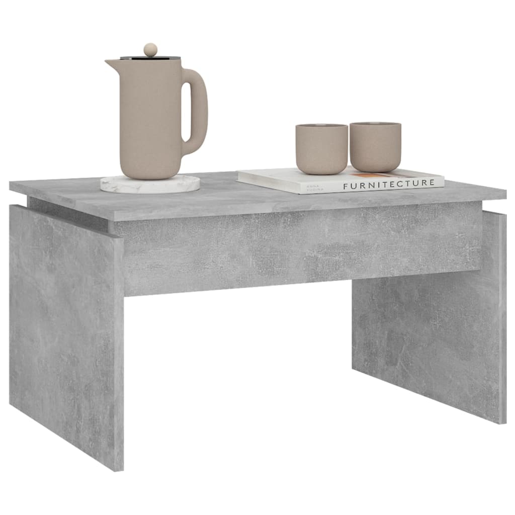 vidaXL Klubska mizica betonsko siva 68x50x38 cm iverna plošča