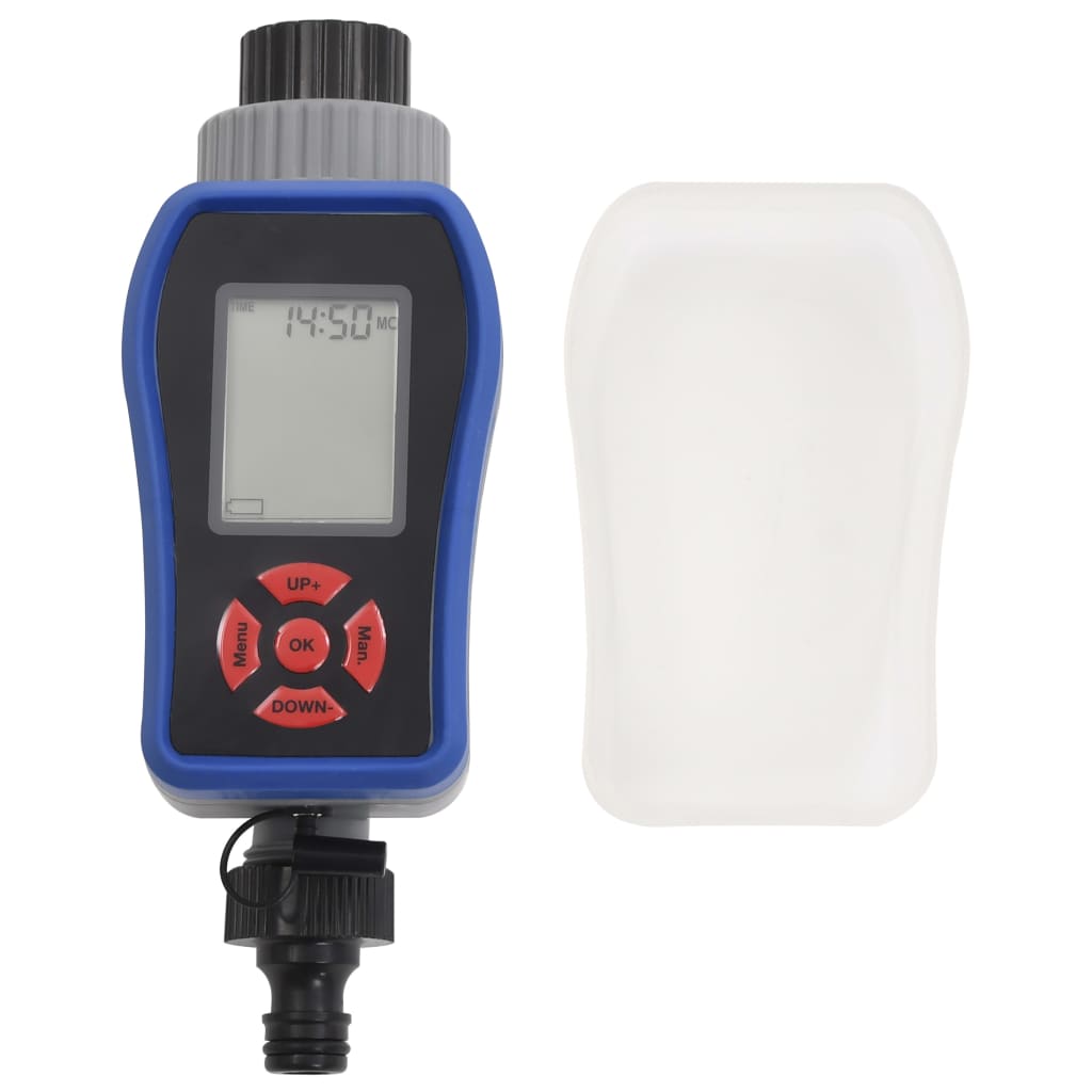 vidaXL Digitalni časovnik za zalivanje enojni s senzorjem za dež