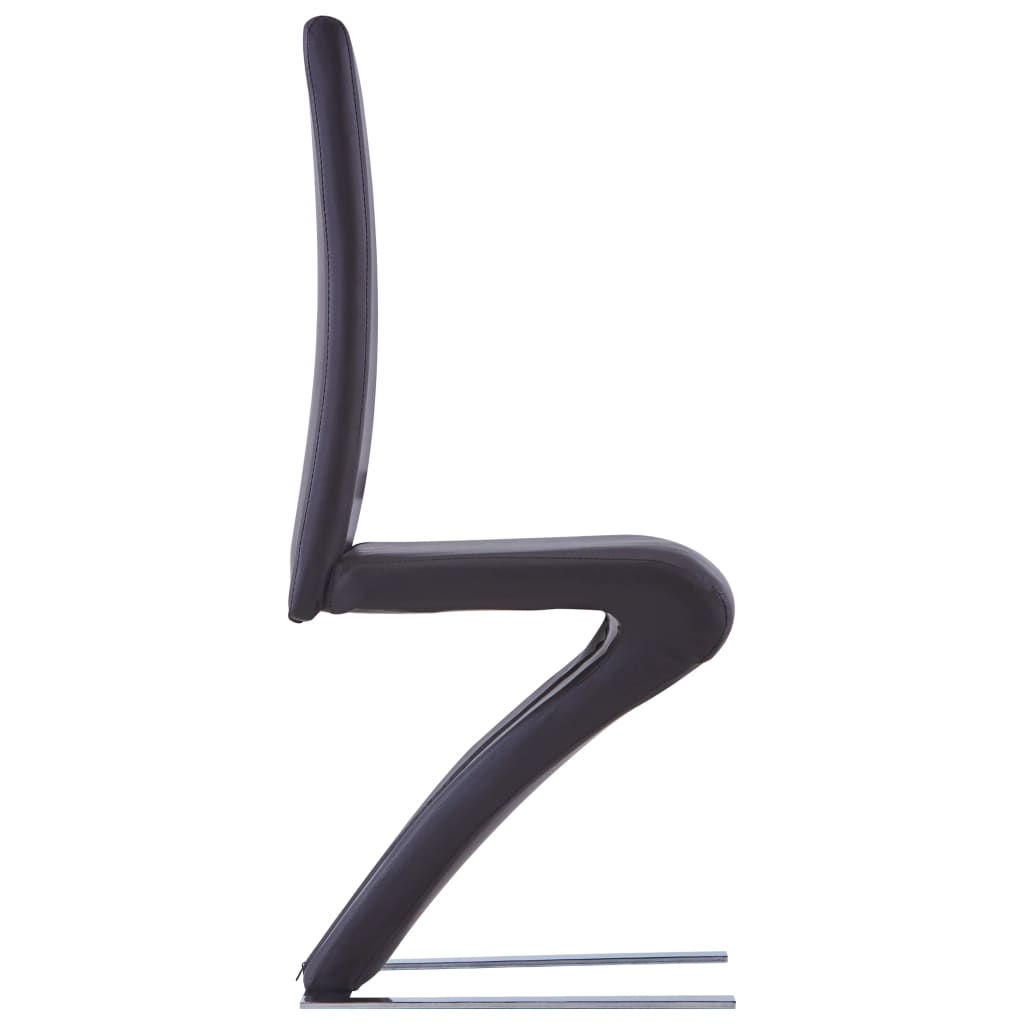 vidaXL Jedilni stoli cikcak oblike 2 kosa rjavo umetno usnje