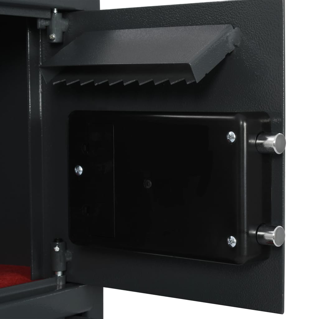 vidaXL Digitalni sef z dvojnimi vrati temno siv 35x31x80 cm
