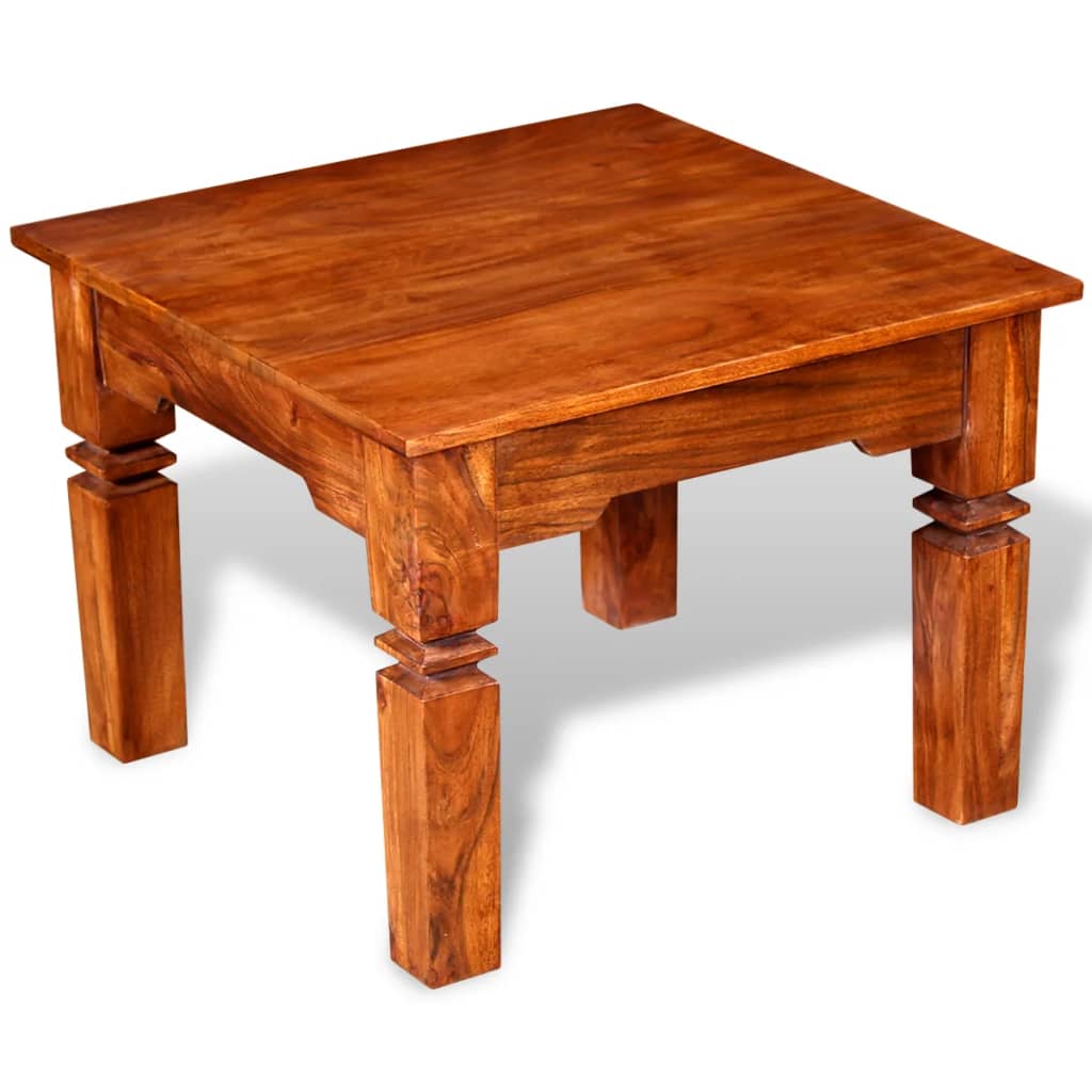 vidaXL Klubska mizica iz trdnega lesa 60x60x45 cm