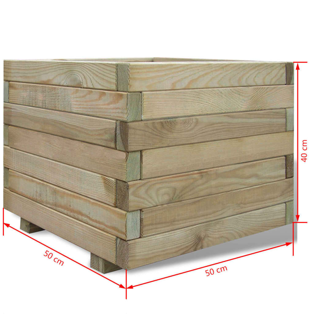 vidaXL Visoka greda 50x50x40 cm lesena kvadratna