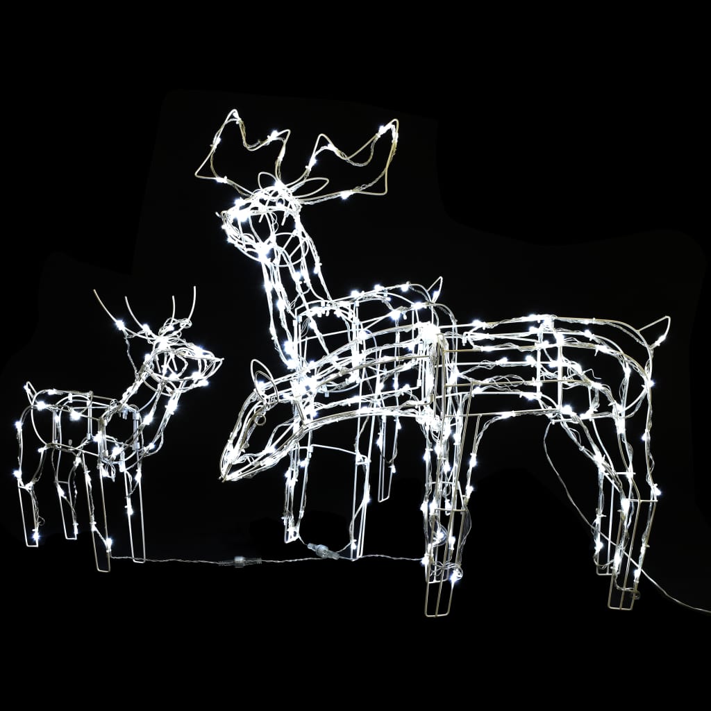vidaXL Božični jeleni 3-delni 229 LED lučk