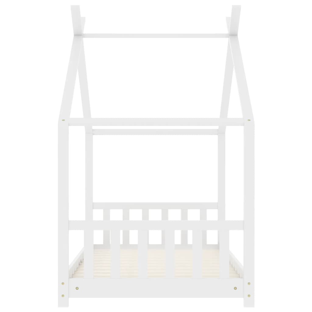 vidaXL Otroški posteljni okvir bel iz trdne borovine 80x160 cm