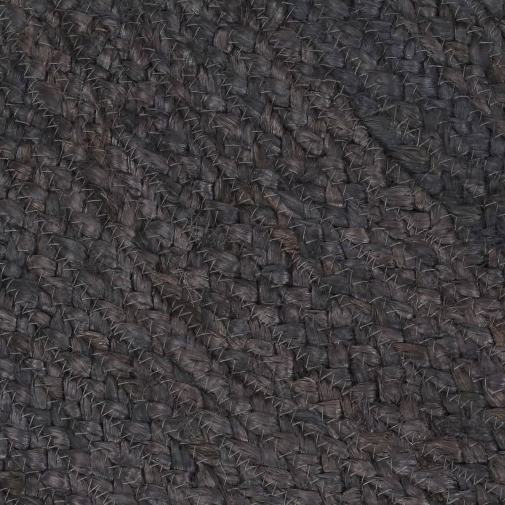 vidaXL Preproga iz jute okrogla ročno delo 210 cm temno siva