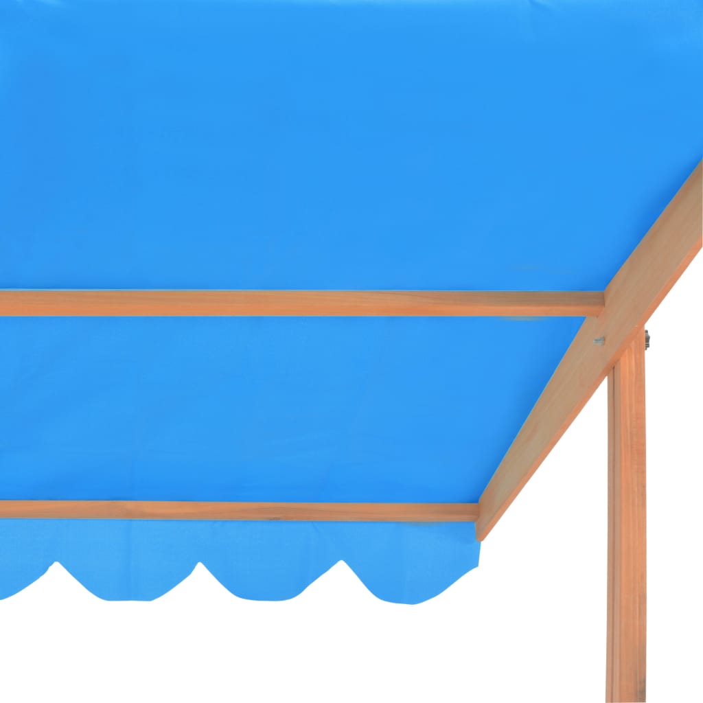 vidaXL Peskovnik z nastavljivo streho les jelke moder UV 50