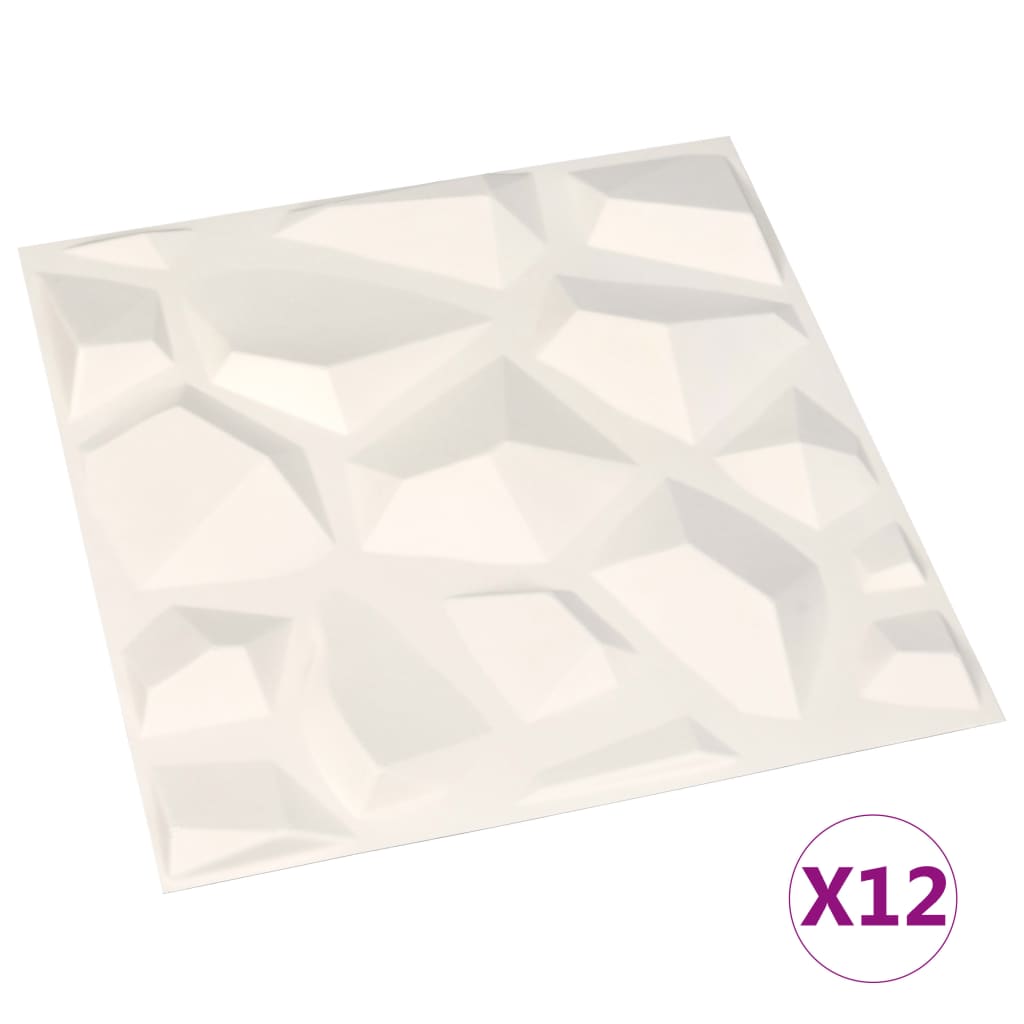 vidaXL 3D stenski paneli 12 kosov 0,5x0,5 m 3 m²