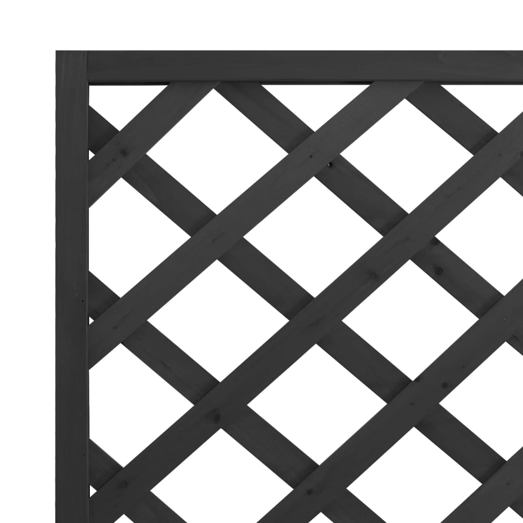 vidaXL Cvetlično korito z mrežo črne barve trden les jelke