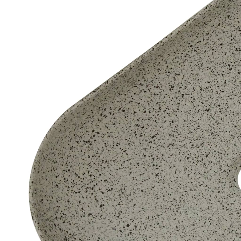 vidaXL Nadpultni umivalnik siv pravokoten 48x37,5x13,5 cm keramika