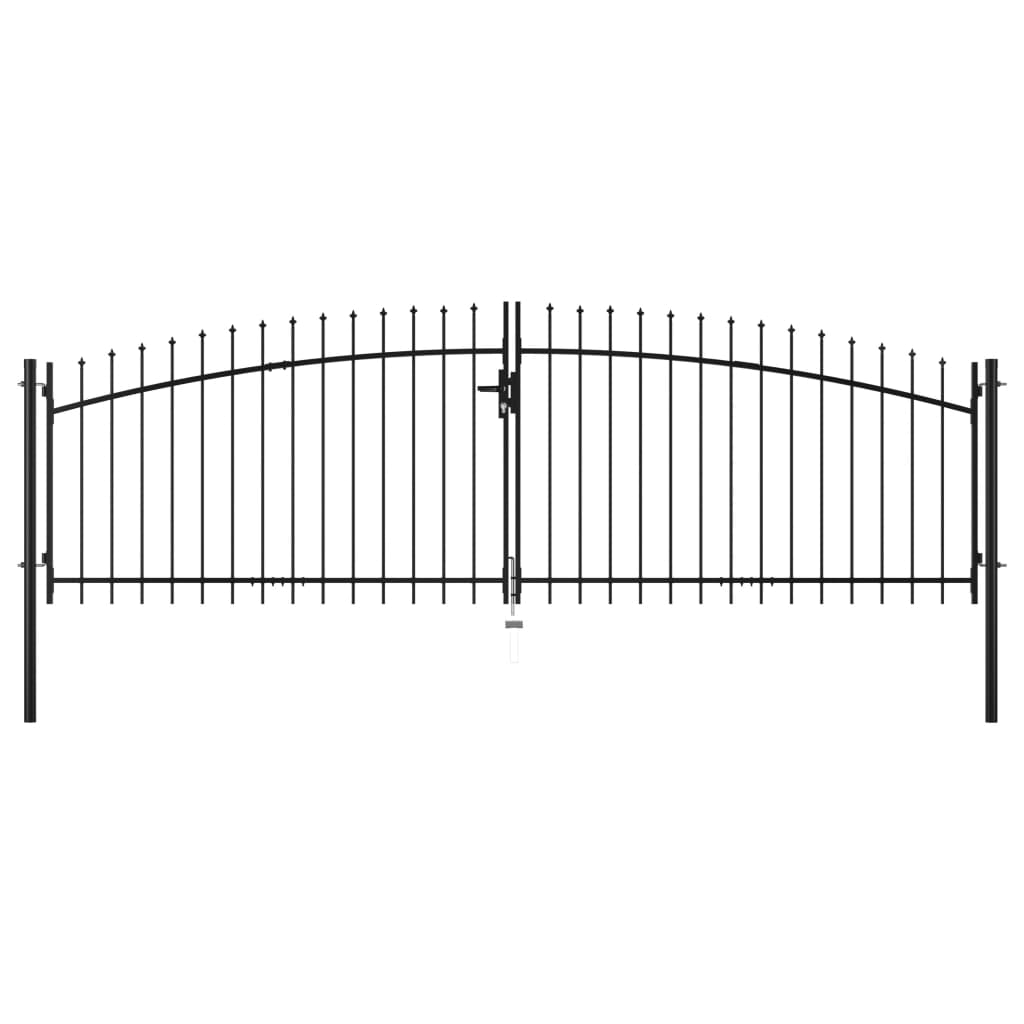 vidaXL Dvojna vrata za ograjo s koničasta 400x200 cm