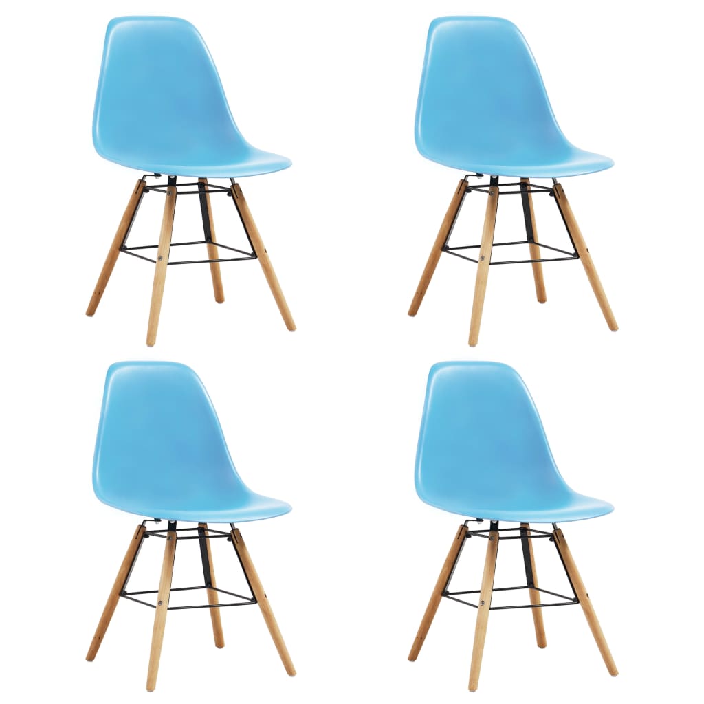 vidaXL Jedilni stoli 4 kosi modra plastika