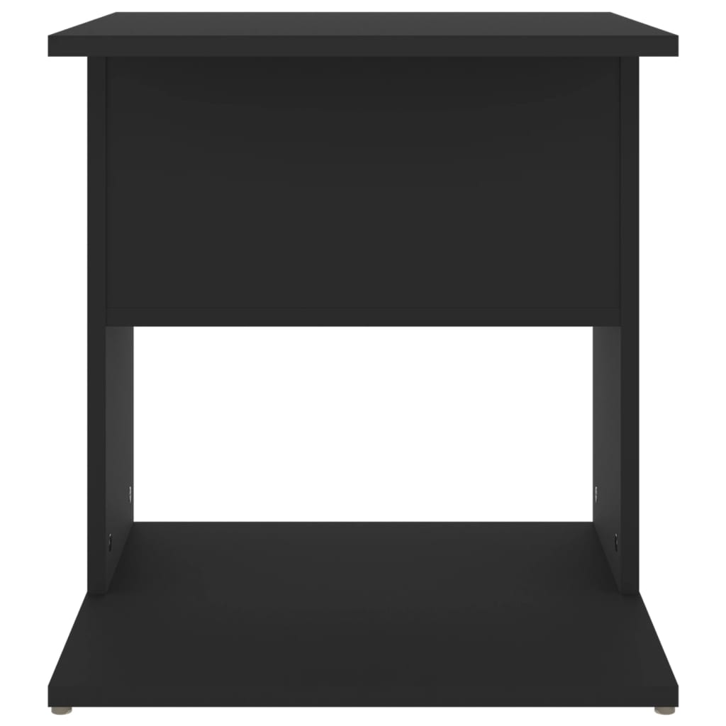 vidaXL Stranska mizica črna 45x45x48 cm iverna plošča