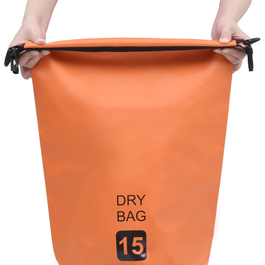 vidaXL Torba Dry Bag oranžna 15 L PVC