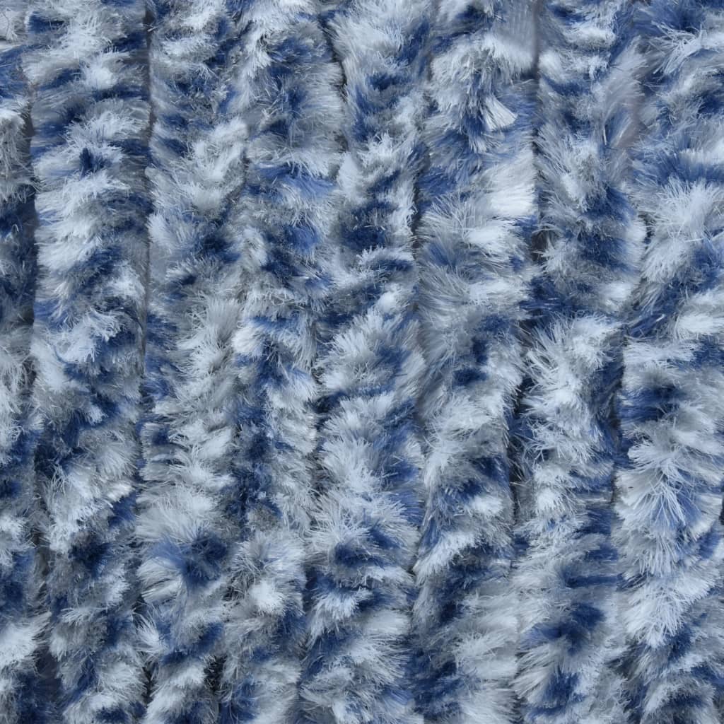 vidaXL Zavesa proti mrčesu modra in bela 90x200 cm šenilja