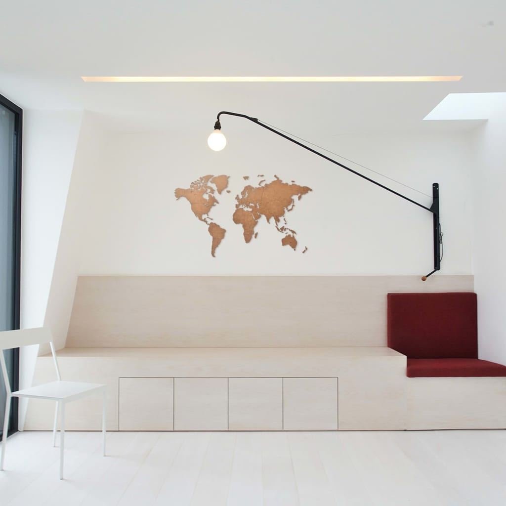 MiMi Innovations Lesen zemljevid sveta Luxury rjav 90x54 cm