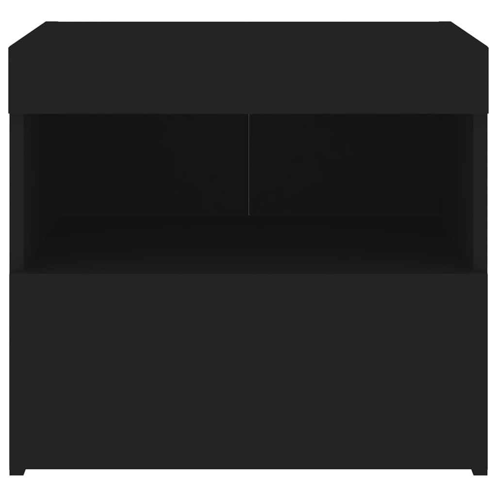 vidaXL Nočna omarica z LED lučkami črna 50x40x45 cm