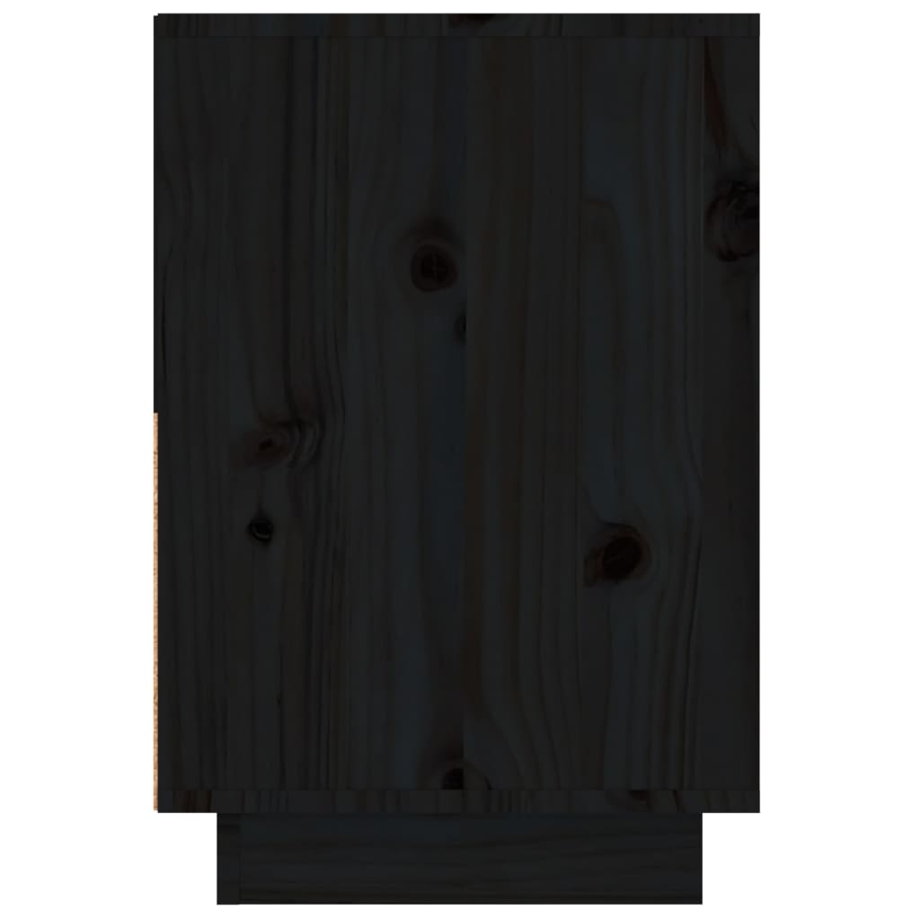 vidaXL Nočna omarica črna 60x34x51 cm trdna borovina