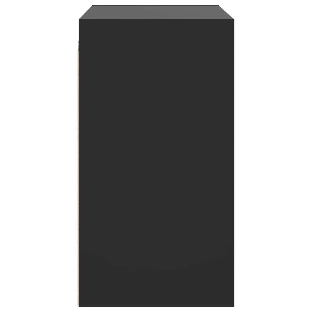 vidaXL Stenska omarica s steklenimi vrati črna 68x37x68,5 cm