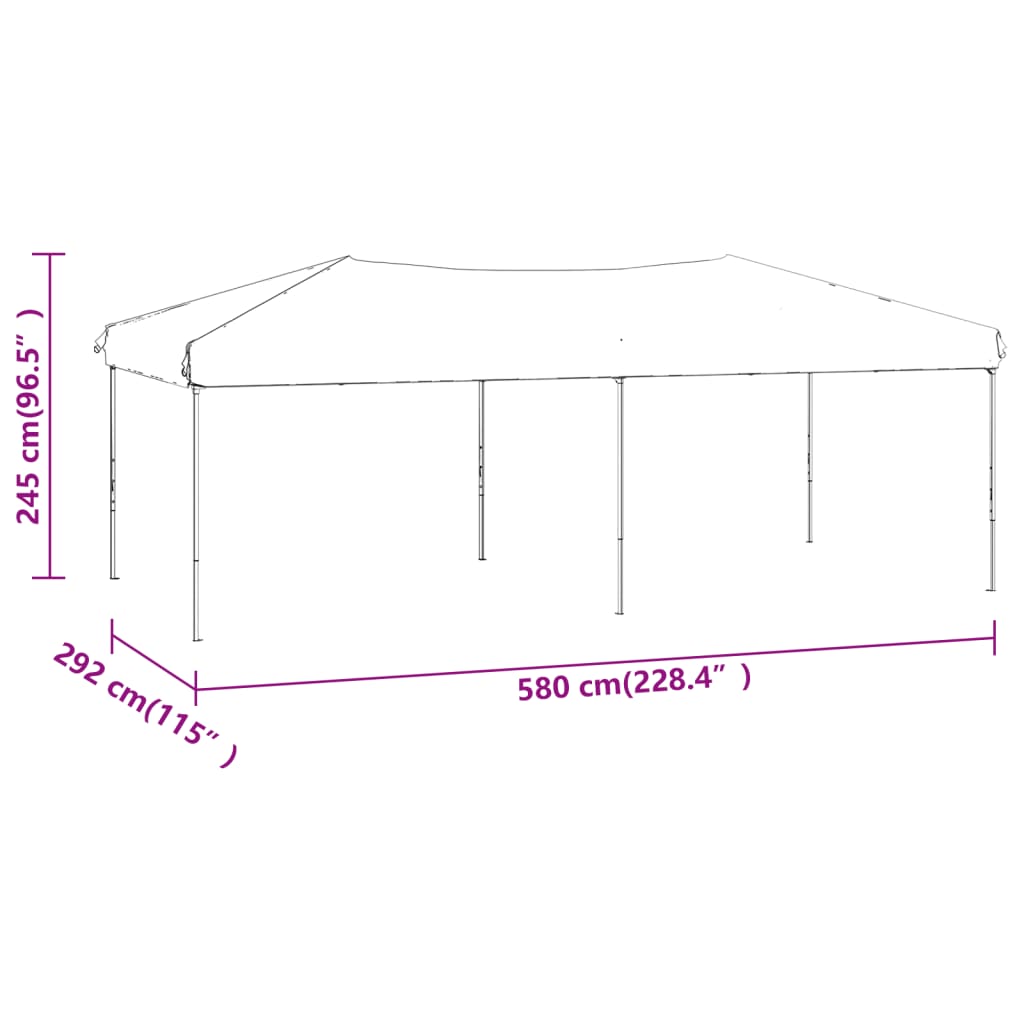 vidaXL Zložljiv šotor za zabave antracit 3x6 m