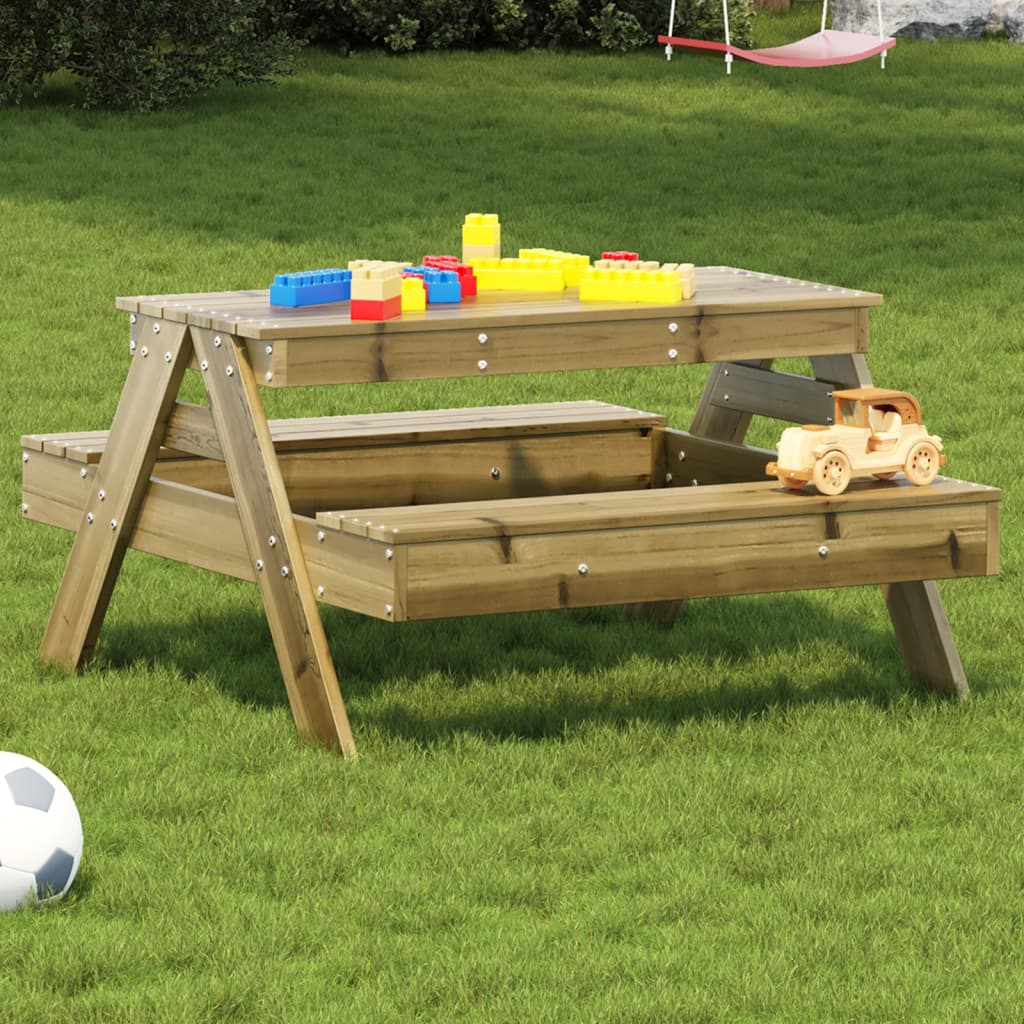 vidaXL Piknik miza za otroke 88x97x52 cm impregnirana borovina