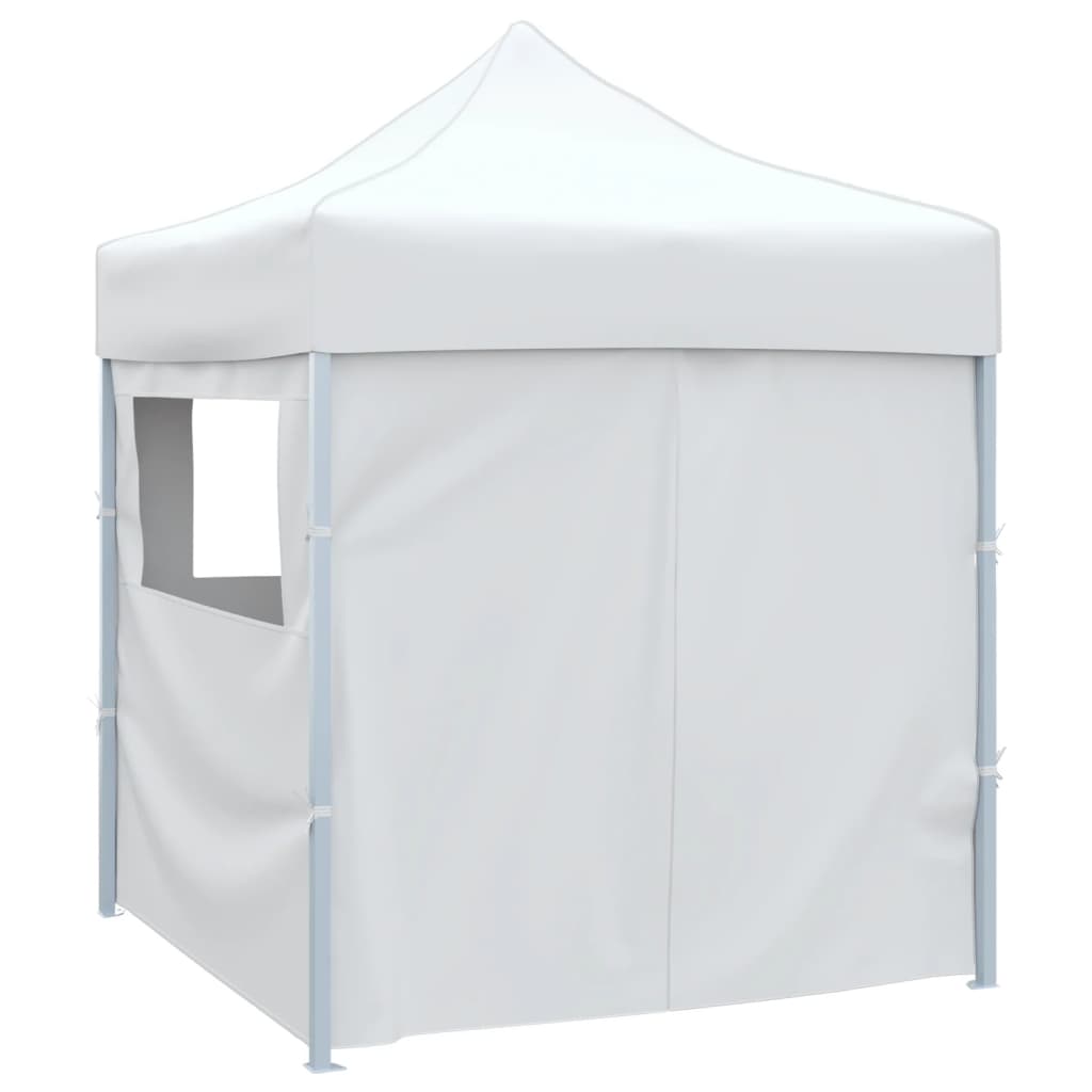 vidaXL Profesionalen zložljiv vrtni šotor s 4 stranicami 2x2 m bel
