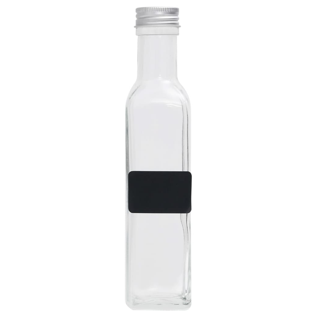 vidaXL Steklenice z navojnim pokrovčkom 20 kosov kvadratne 250 ml