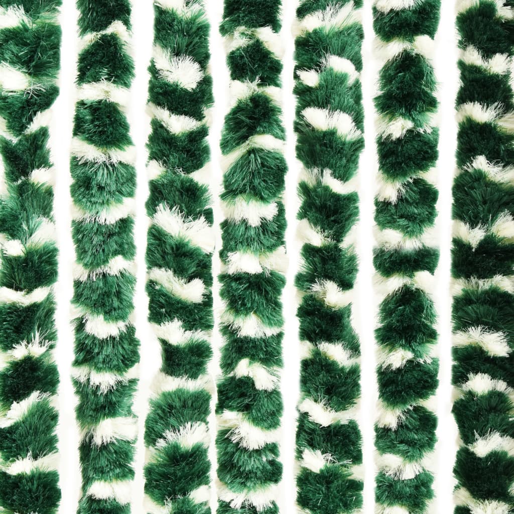 vidaXL Zavesa proti mrčesu zelena in bela 100x220 cm šenilja