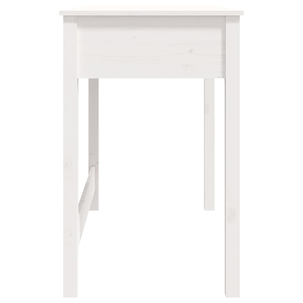 vidaXL Pisalna miza s predali bela 100x50x78 cm trdna borovina