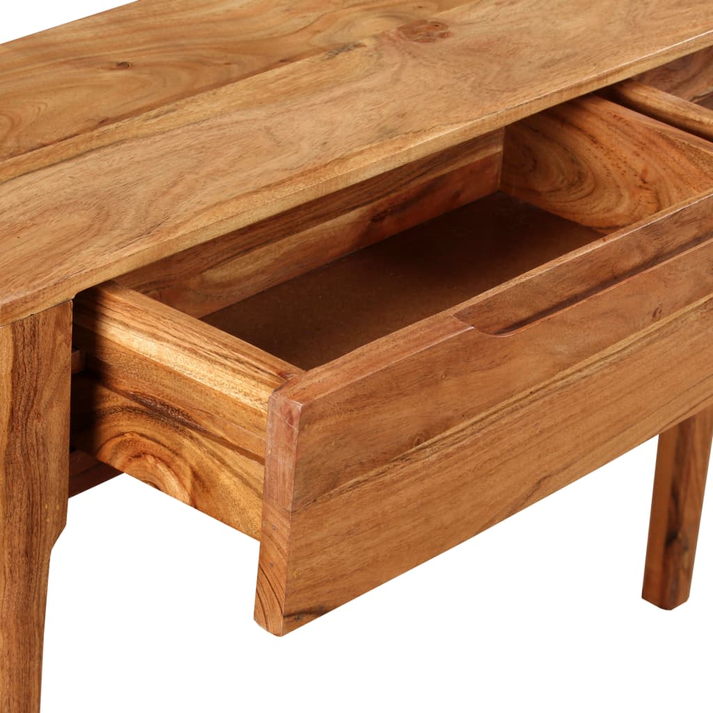 vidaXL Konzolna mizica iz trdnega lesa 118x30x80 cm