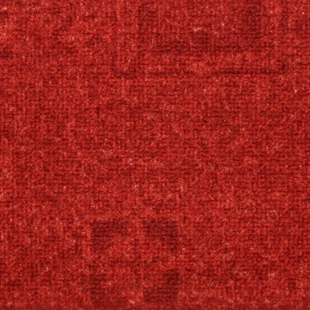 vidaXL Samolepilne preproge za stopnice 15 kosov rdeče 65x21x4 cm