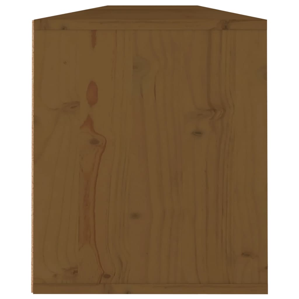 vidaXL Stenska omarica 2 kosa medeno rjava 100x30x35 cm trdna borovina