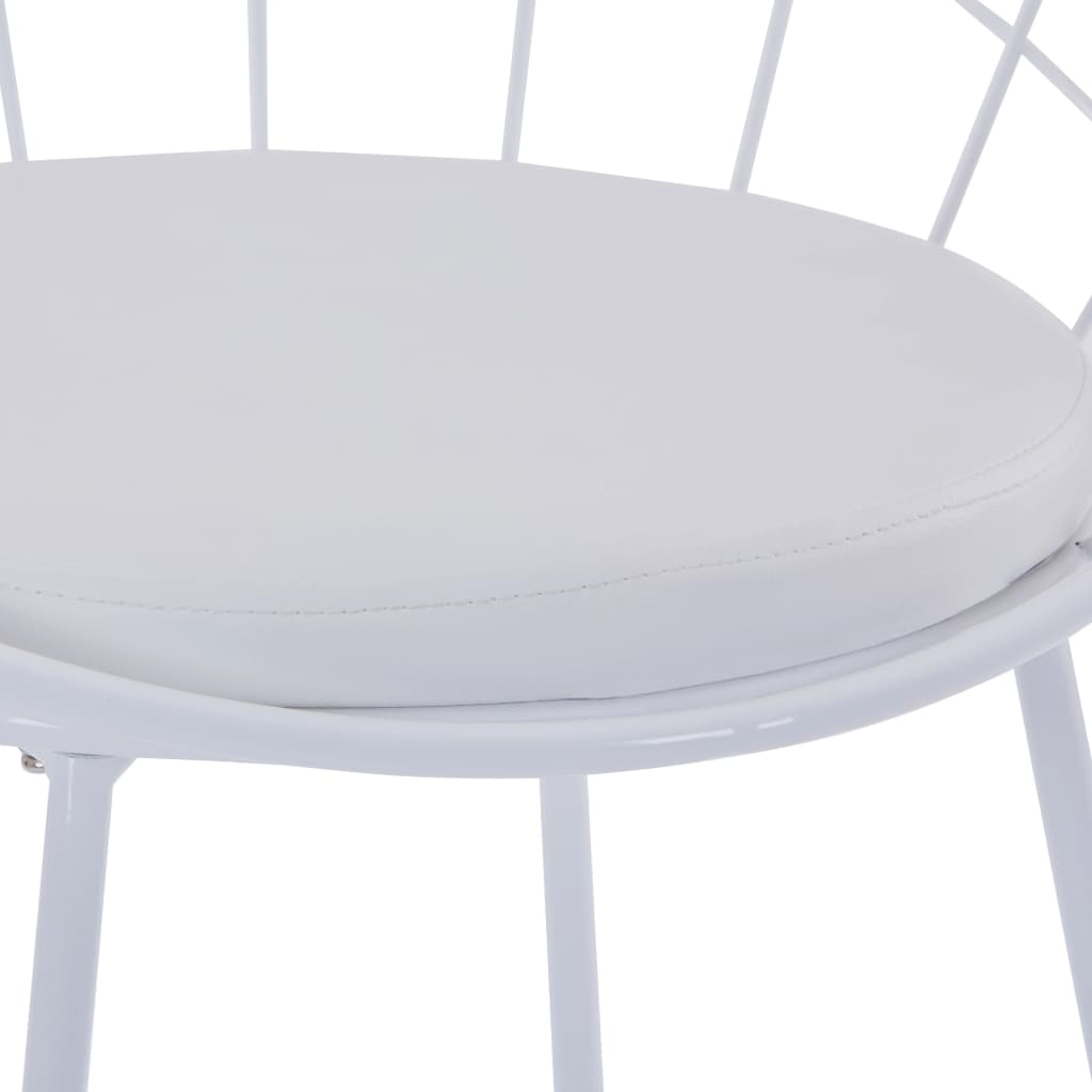 vidaXL Jedilni stoli s sedeži iz umetnega usnja 2 kosa belo jeklo