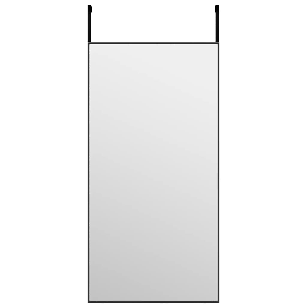 vidaXL Ogledalo za vrata črno 40x80 cm steklo in aluminij