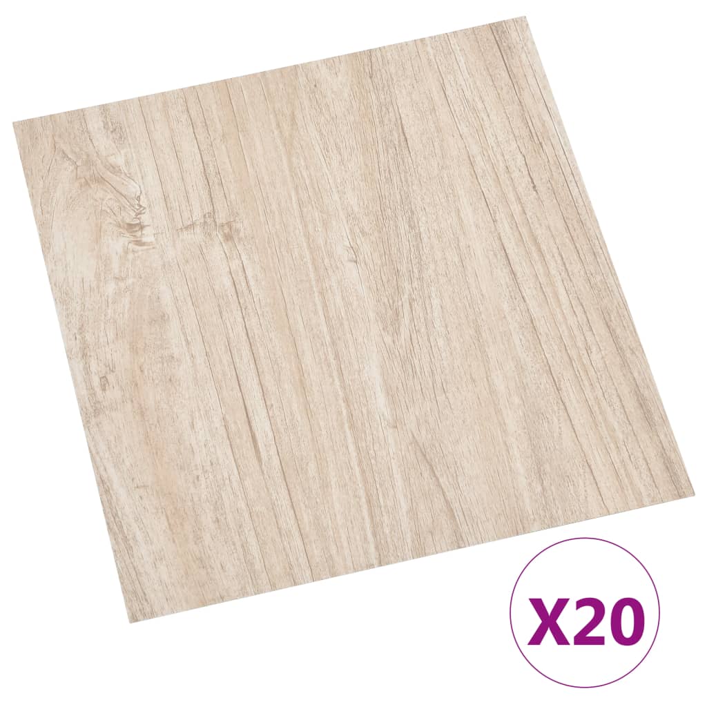 vidaXL Samolepilne talne plošče 20 kosov PVC 1,86 m² svetlo rjave