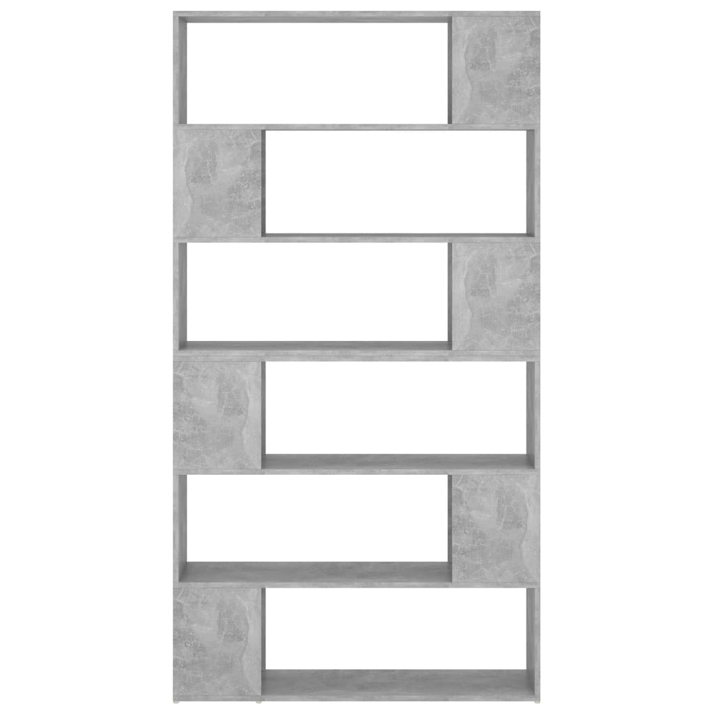 vidaXL Knjižna omara za razdelitev prostora betonsko siva 100x24x188cm