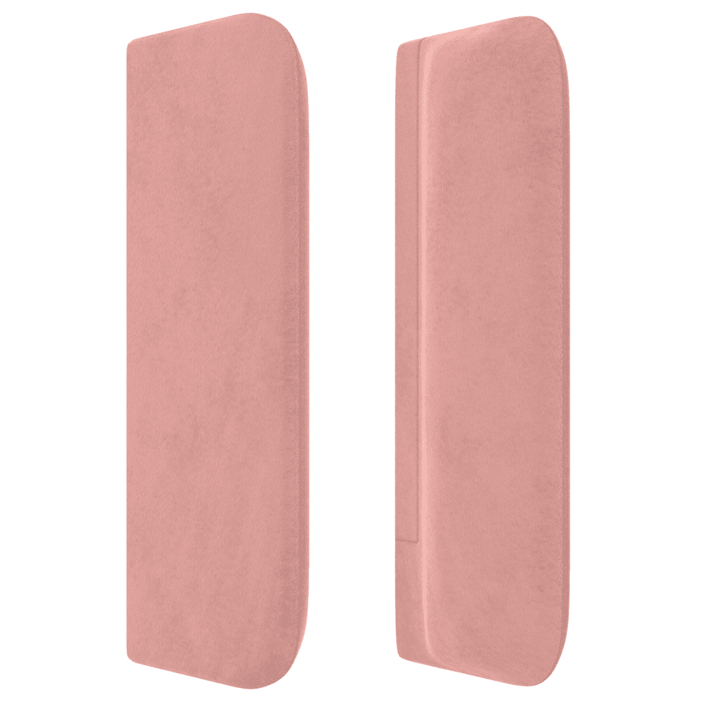vidaXL LED posteljno vzglavje roza 203x16x78/88 cm žamet