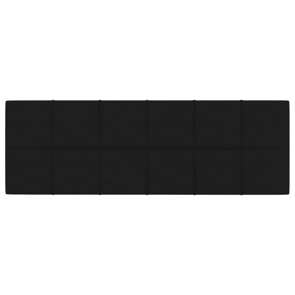 vidaXL Stenski paneli 12 kosov črni 90x30 cm blago 3,24 m²