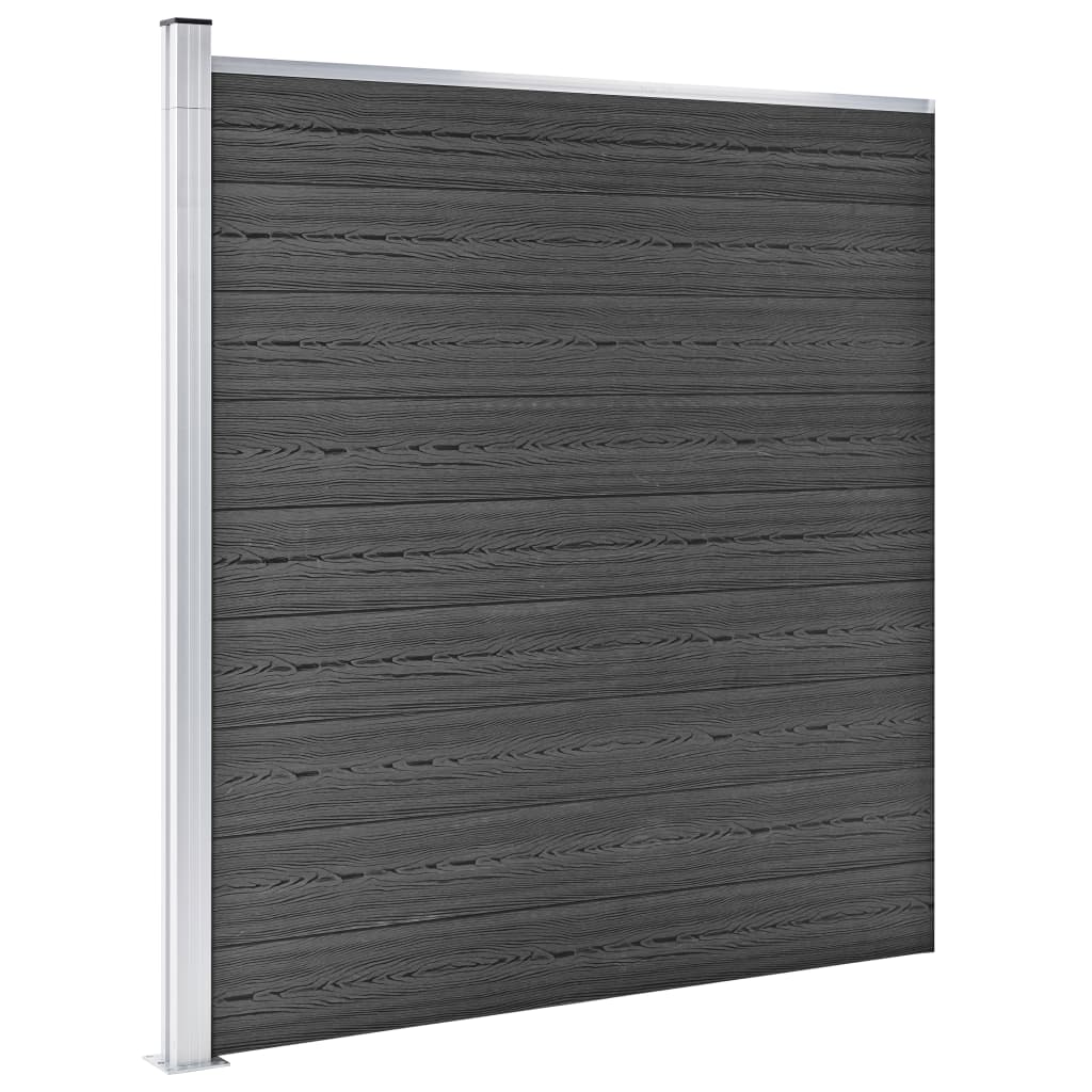 vidaXL Komplet ograjnih panelov WPC 526x186 cm črn